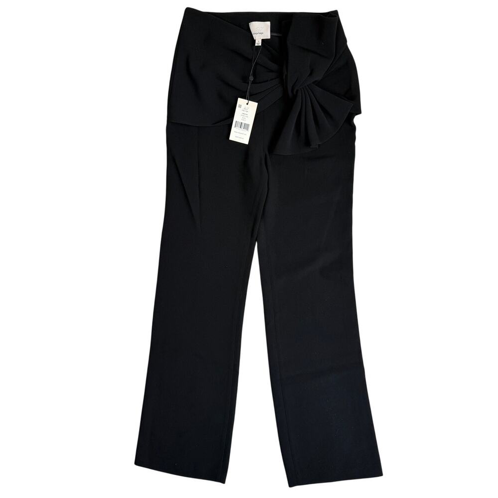 Cinq A Sept Connor Cascade Tied Minimalist Work Dress Pants Black 2 NEW